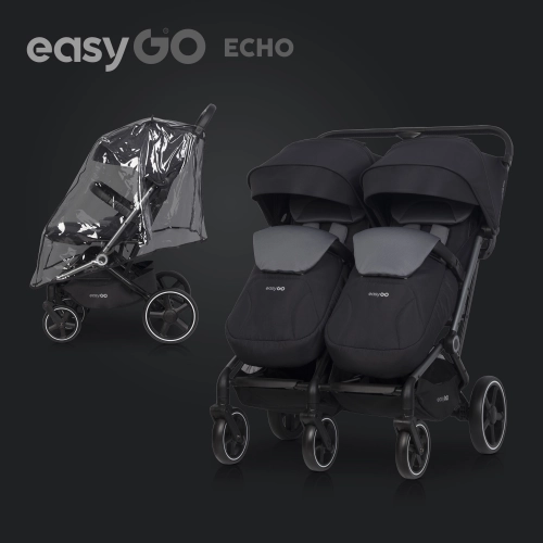 EasyGo Echo Ebony Black Dvīņu rati