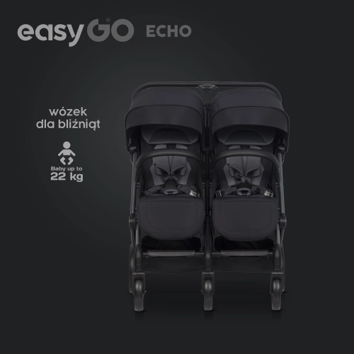 EasyGo Echo Ebony Black Dvīņu rati