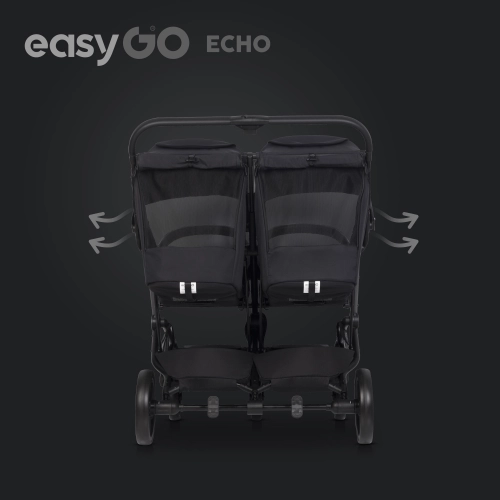 EasyGo Echo Ebony Black Dvīņu rati