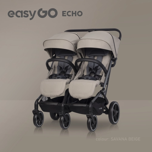 EasyGo Echo Savana Beige Dvīņu rati