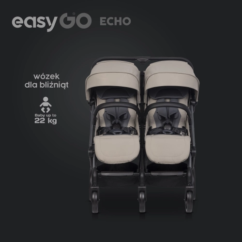 EasyGo Echo Savana Beige Dvīņu rati