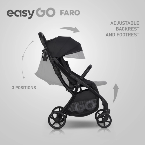 EasyGo Faro Ebony Black Pastaigu rati