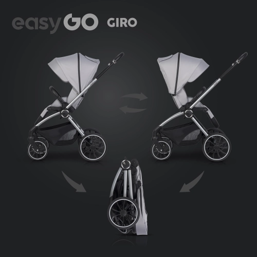 EasyGo Giro Cloudy Gray Bērnu rati 2in1