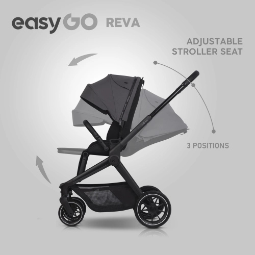EasyGo Reva Cloudy Gray Bērnu rati 2in1