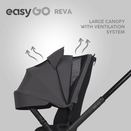 EasyGo Reva Cloudy Gray Bērnu rati 2in1