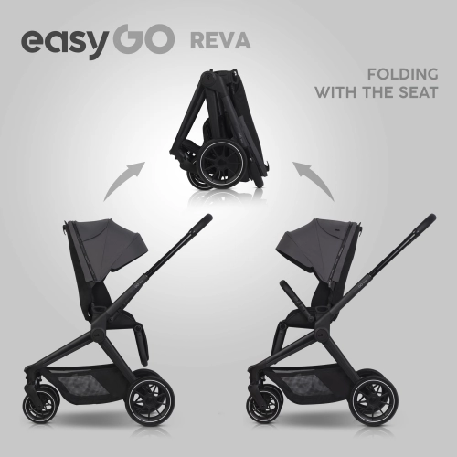 EasyGo Reva Cloudy Gray Bērnu rati 2in1