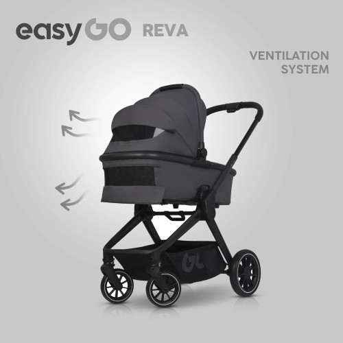 EasyGo Reva Cloudy Gray Bērnu rati 2in1