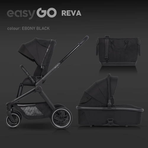 EasyGo Reva Ebony Black Bērnu rati 2in1
