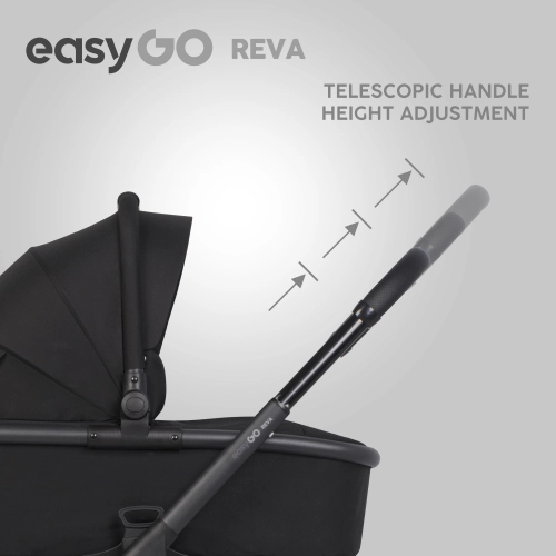 EasyGo Reva Ebony Black Bērnu rati 2in1
