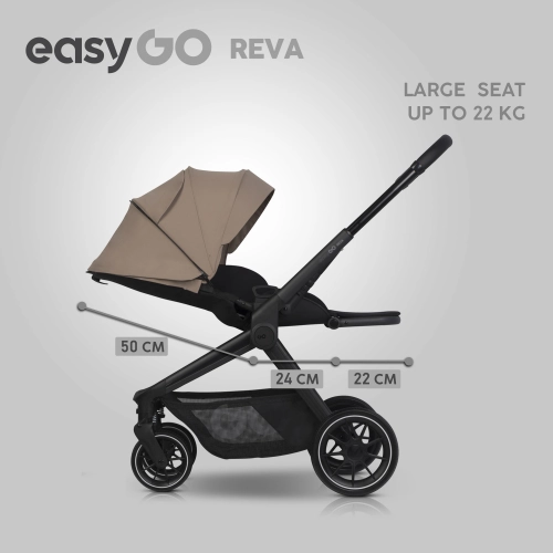 EasyGo Reva Golden Beige Bērnu rati 2in1