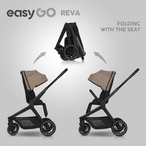 EasyGo Reva Golden Beige Bērnu rati 2in1