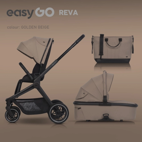 EasyGo Reva Golden Beige Bērnu rati 2in1
