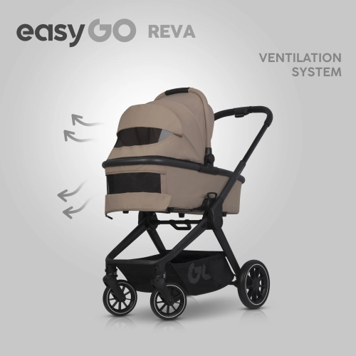EasyGo Reva Golden Beige Bērnu rati 2in1