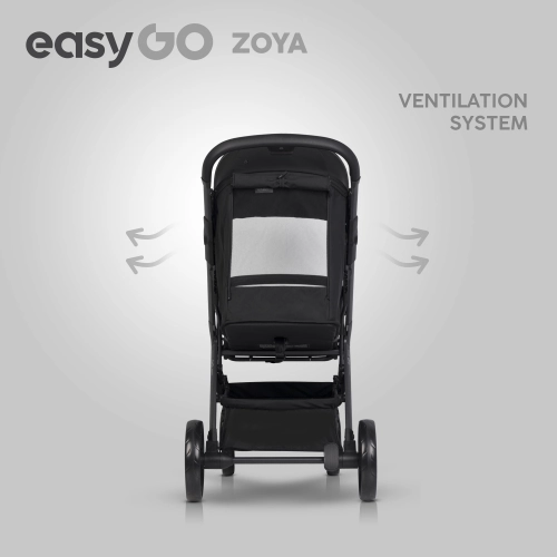EasyGo Zoya Ebony Black Pastaigu rati