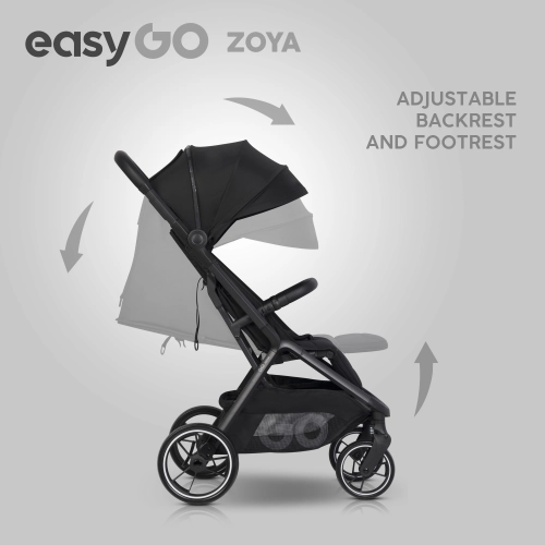 EasyGo Zoya Ebony Black Pastaigu rati