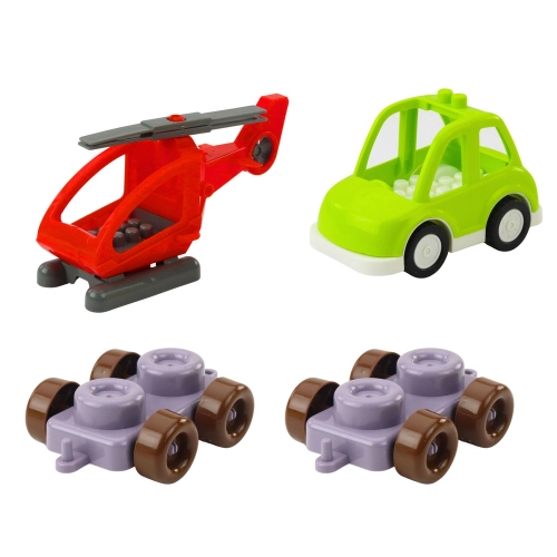 Educational Construction Blocks in a Backpack Dinosaurs Numbers Letters 49 pcs.