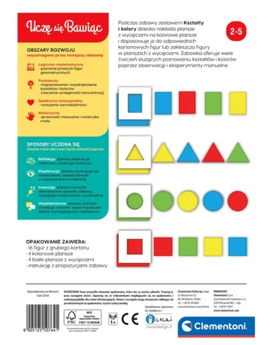 Educational Game Shapes and Colours Play and Learn Polish Language Clementoni 50764