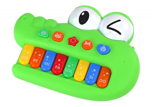 Educational Musical Piano Organ, Green Crocodile, Sounds of Light