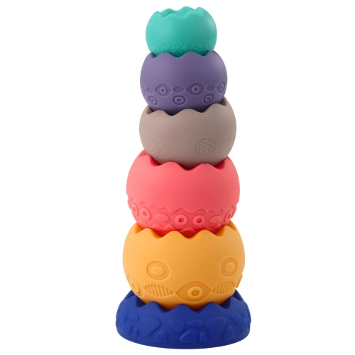 Educational Set Soft Eggs Balls With Numbers Sensory Tower 6 pcs.