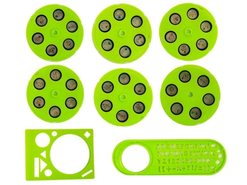 Educational Table with Projector Chair Crayons Magnets Letters and Numbers