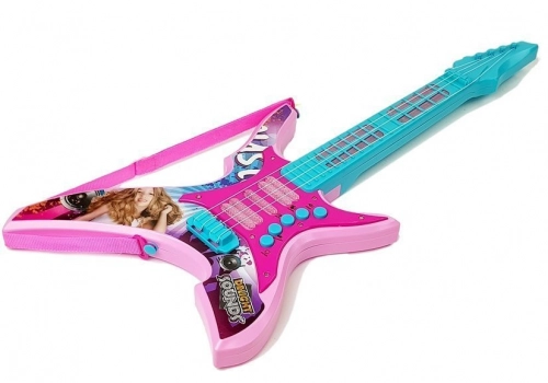 Electric Guitar with Lights and Sounds Pink 62cm