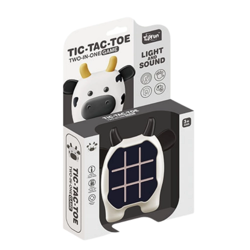 Electronic Game 3in1 Tic Tac Toe Memory Cow Black and White