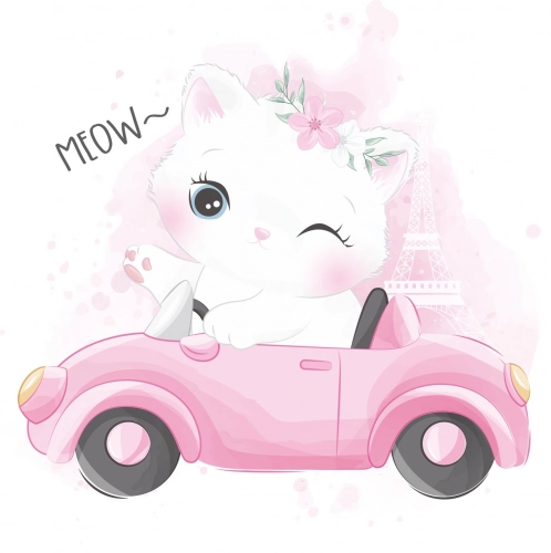 Детская кровать FALA 140x70 с защитным бортиком Cat