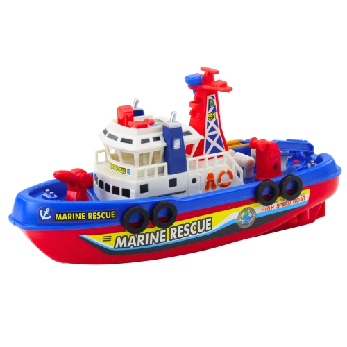 Fireboat with Tug and Water Spray Lights and Sounds