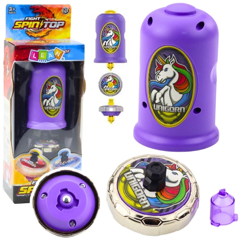 Flying Disc Unicorn Spinner Launcher Set Purple