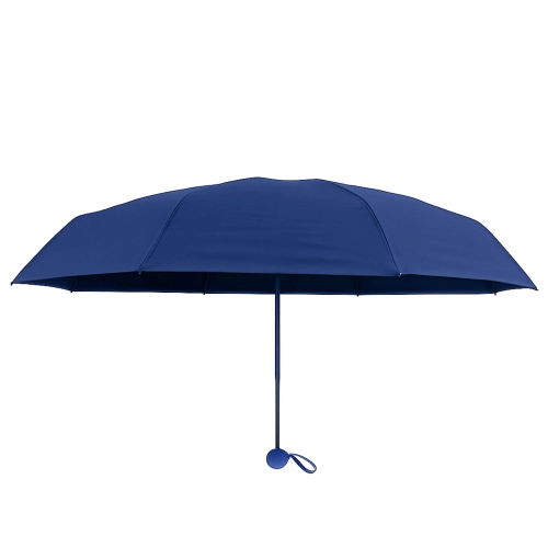 Folding Pocket Umbrella with UV Protection UPF 50+, Case, Navy Blue, 90 cm