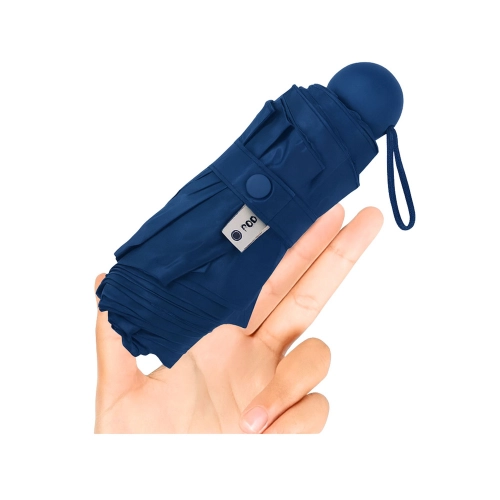 Folding Pocket Umbrella with UV Protection UPF 50+, Case, Navy Blue, 90 cm