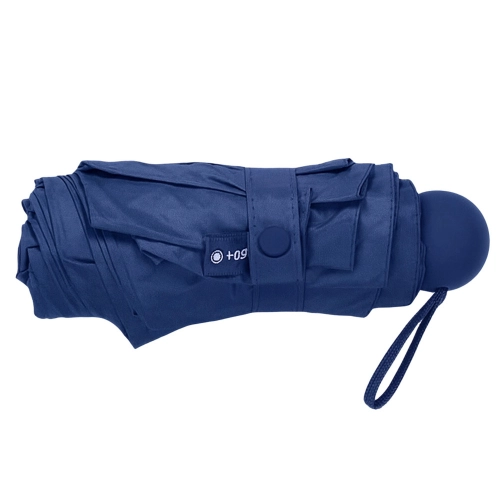 Folding Pocket Umbrella with UV Protection UPF 50+, Case, Navy Blue, 90 cm