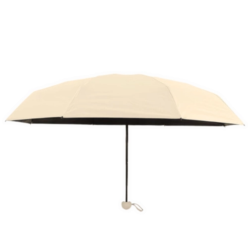 Folding Pocket Umbrella with UV Protection UPF 50+ Case Beige 90 cm