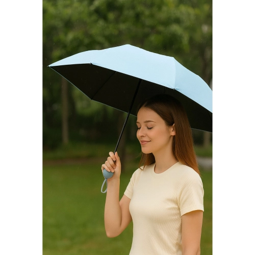 Folding Pocket Umbrella with UV Protection UPF 50+ Case Blue 90 cm