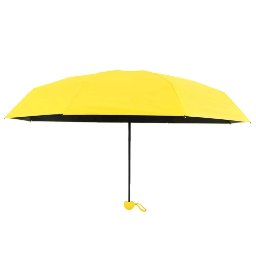 Folding Pocket Umbrella with UV Protection UPF 50+ Case Yellow 90 cm