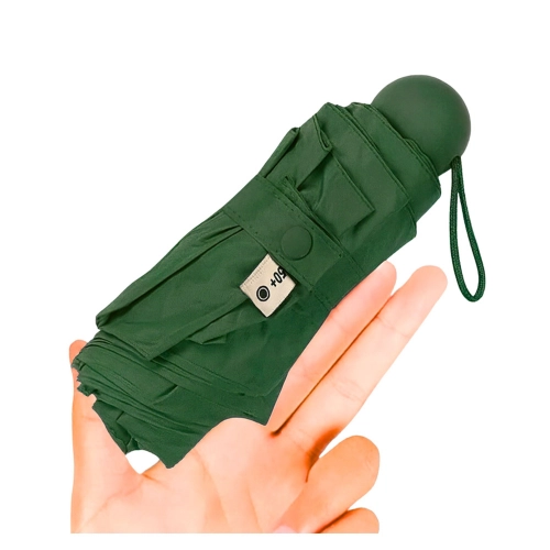 Folding Pocket Umbrella with UV Protection UPF 50+ Green Case 90 cm