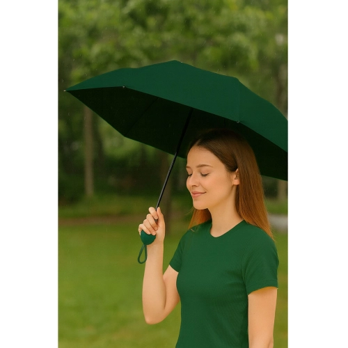 Folding Pocket Umbrella with UV Protection UPF 50+ Green Case 90 cm