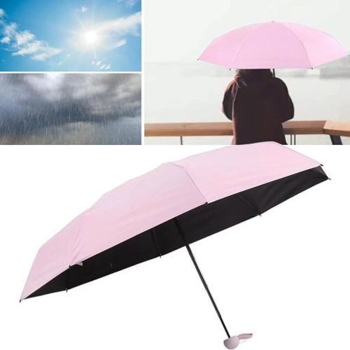 Folding Pocket Umbrella with UV Protection UPF 50+ Pink Case 90 cm