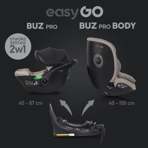 EasyGo Buz Pro Body Taupe Bērnu autosēdeklis 0-36 kg
