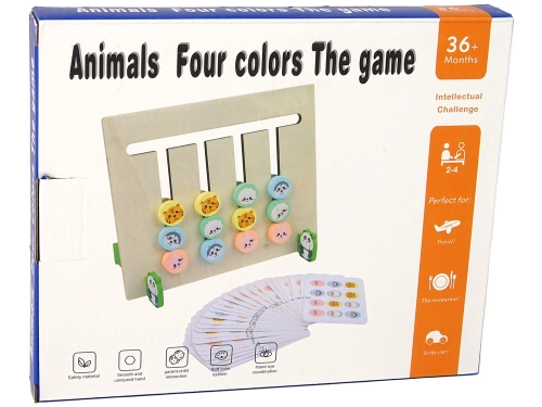 Four Colours Animals Two-Sided Puzzle Wooden Educational Game