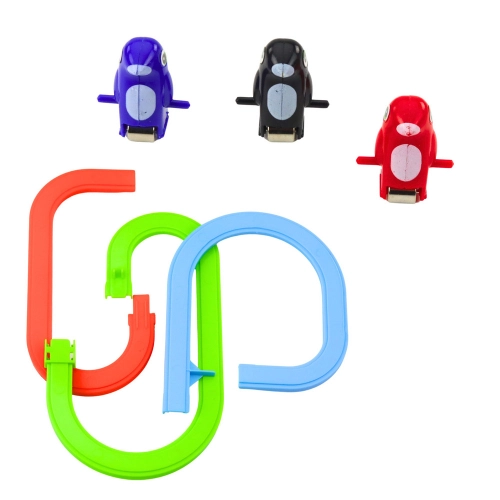 Funny Penguin Race Racer Ice Slide Track Kids Toy Lights Sounds