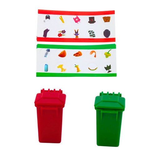 Garbage Truck Garbage Can Lights Sounds Green 1:16