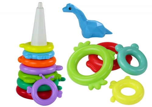 Giraffe Pyramid Puzzle 13 Circles Colorful 43cm x 18cm x 18cm