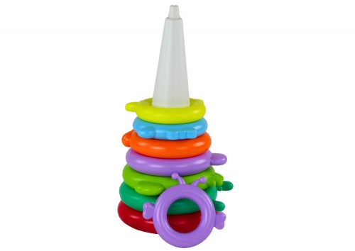 Giraffe Pyramid Puzzle 13 Circles Colorful 43cm x 18cm x 18cm
