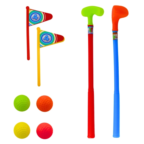 Golf Set Trolley 3 Clubs 2 Flags 4 Balls