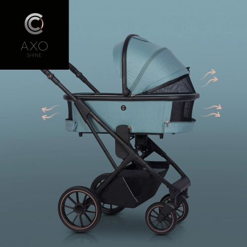 Gondola do wózka dziecięcego Cavoe Axo Shine Boho Green