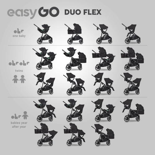 Gondola do wózka dziecięcego EasyGo Duoflex Ebony Black