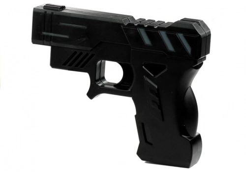 Gun Alarm Clock with Laser Pistol Black