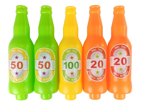 Handball Game Hoop Throw Coloured Bottles Points
