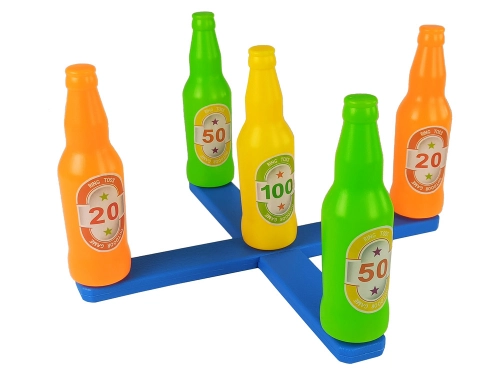 Handball Game Hoop Throw Coloured Bottles Points